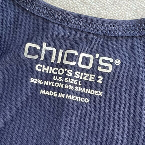 CHICO’S Microfiber Tank Top Shirt LOT OF 3! Size 2 Large Blue White Pink NEW - Picture 8 of 9